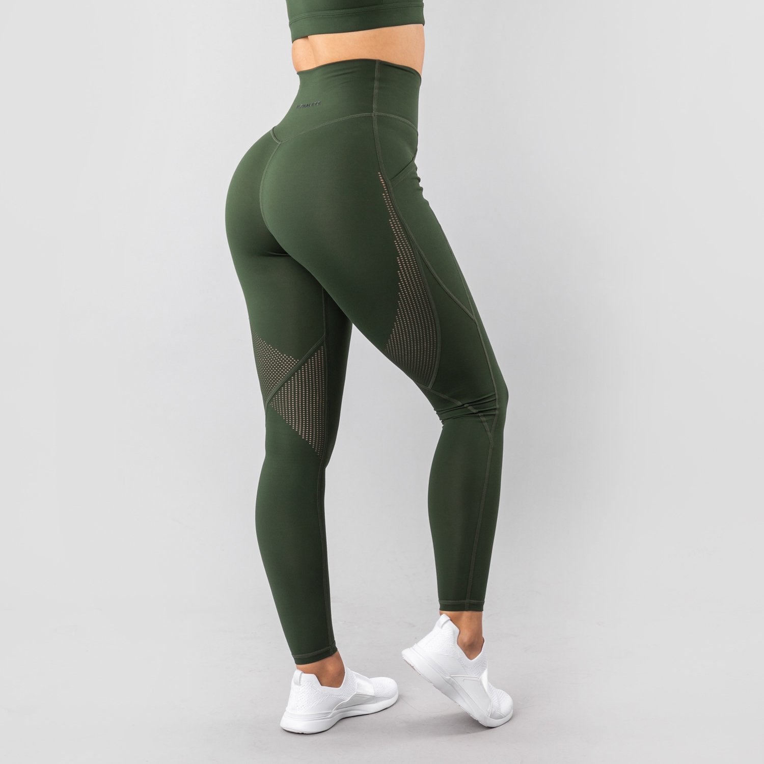 Spice Things Up Laser Cut Leggings in Olive BIN 34